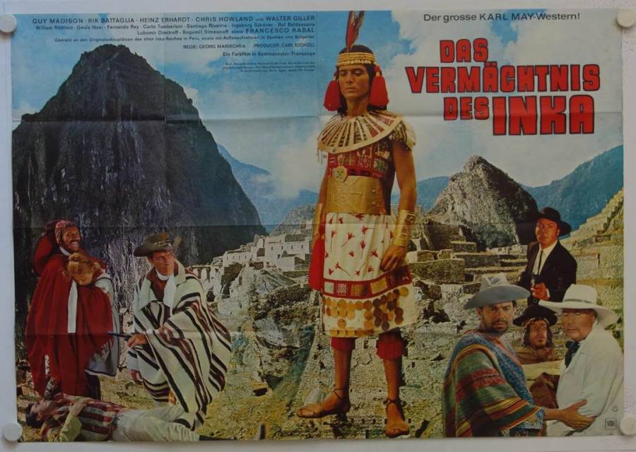 Karl May Legacy of the Incas original release german double-panel movie poster
